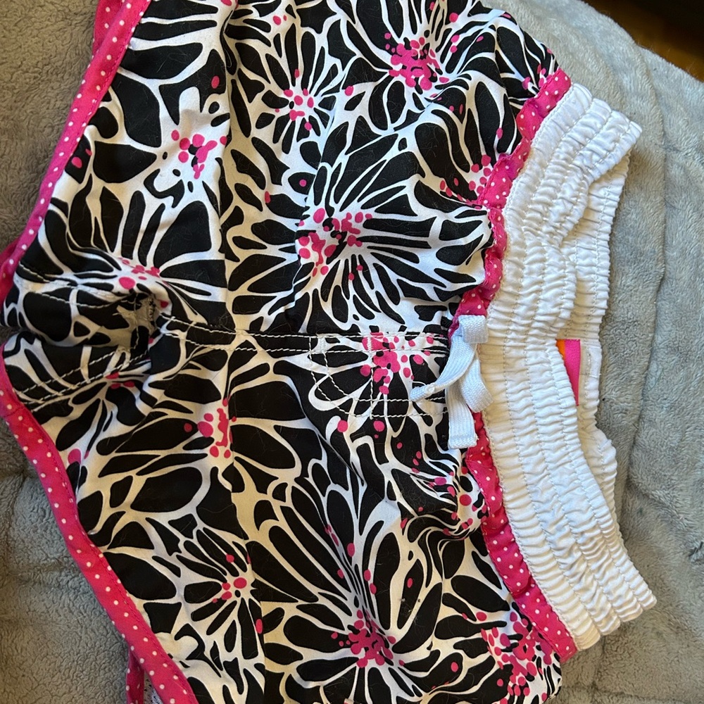 Floral Black and Pink Shorts | Kids Size 10